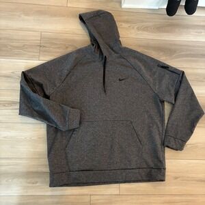 Nike Therma Fit Men's Dark Gray Hoodie Athletic Zip Pocket Tall Size XXL